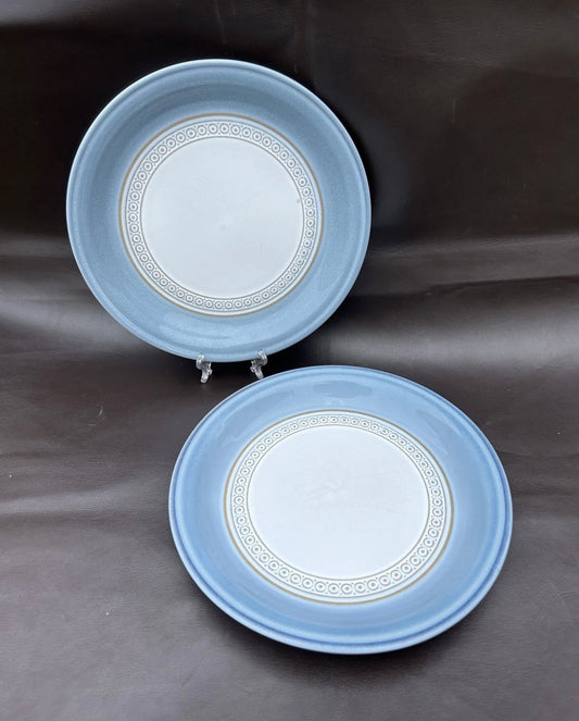 Denby Castile Blue Side Plates x 2 18cm Diameter