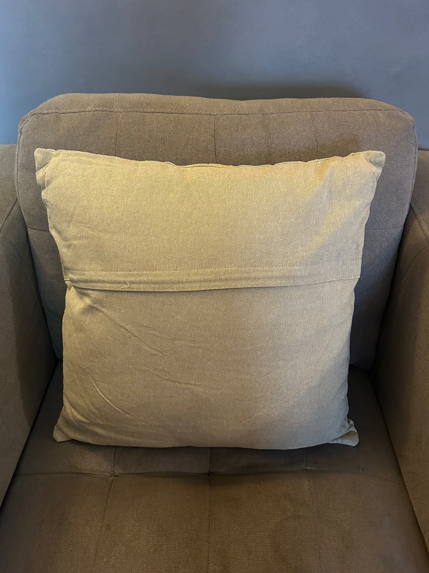 Vintage Retro Jaipur Scandinavian Style Cushion Embossed Design Brown Mustard (4 available)