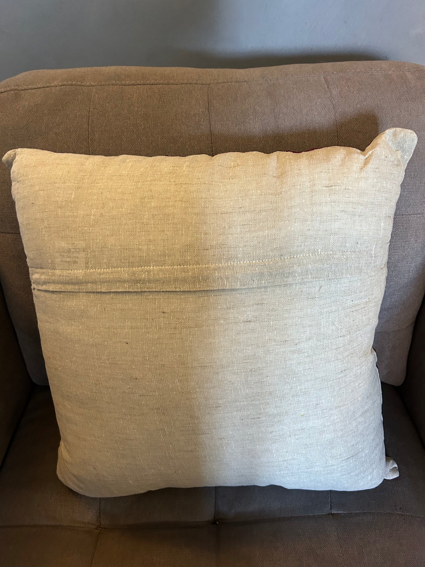 Vintage Retro Scandinavian Boho Embroidered Style Cushion Orange Brown Lime (4 available)