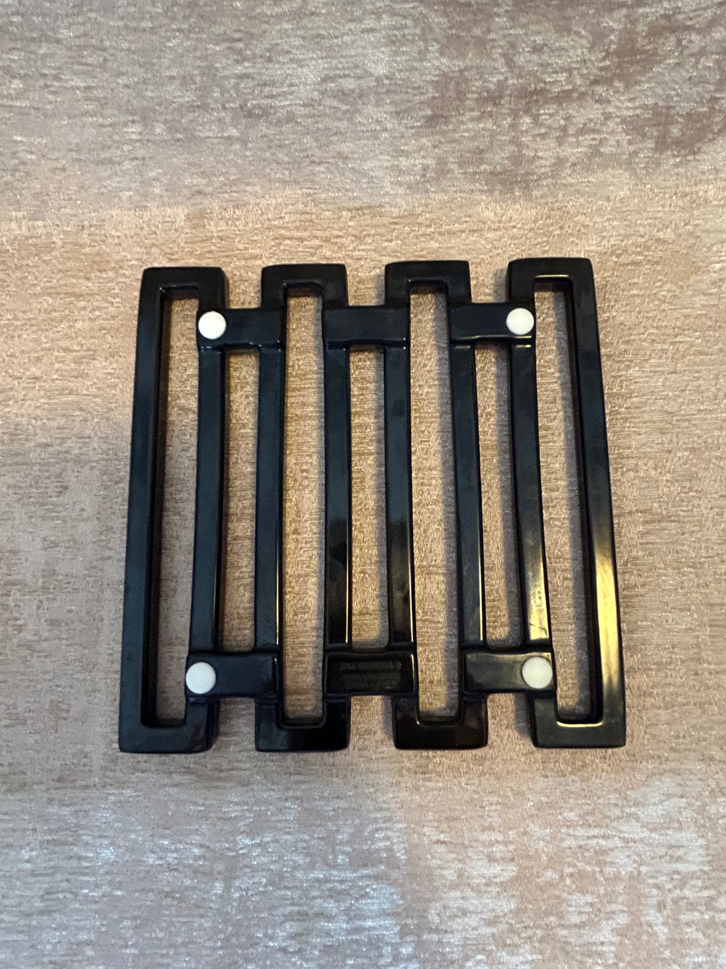 Rare Vintage Retro Zak Designs Black Trivet 100% Melamine Retro Kitchen 1970’s