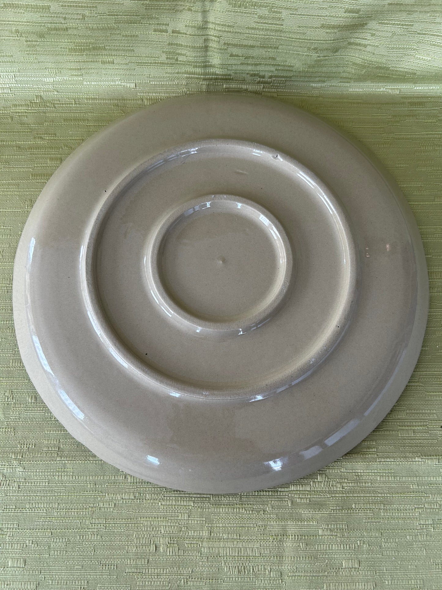 Vintage Stone Pizza Plate in Brown Glaze 16.5cm Diameter