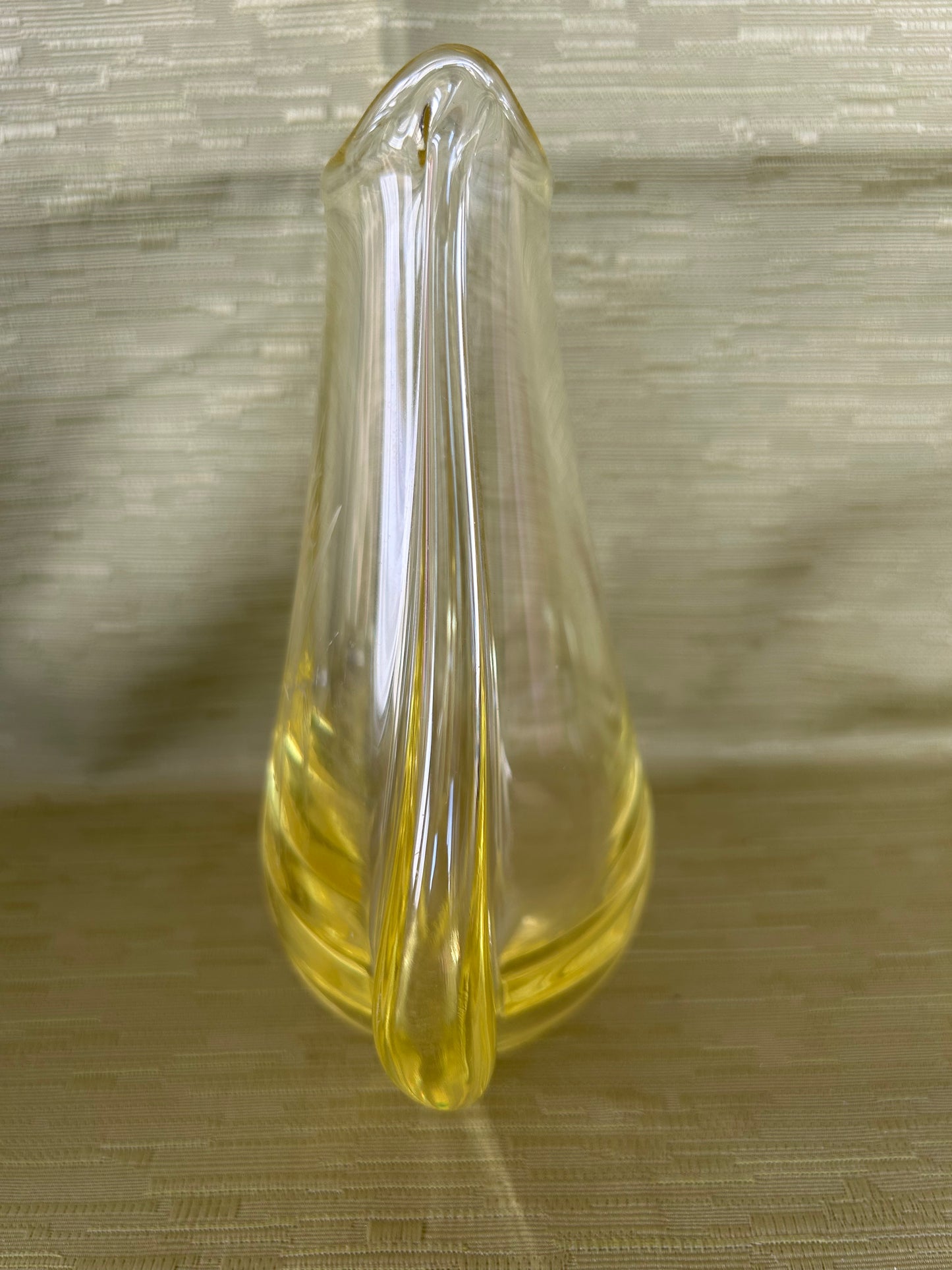Czech 1960s Etched Glass Citrine Czech For Zelezny Brod Sklo