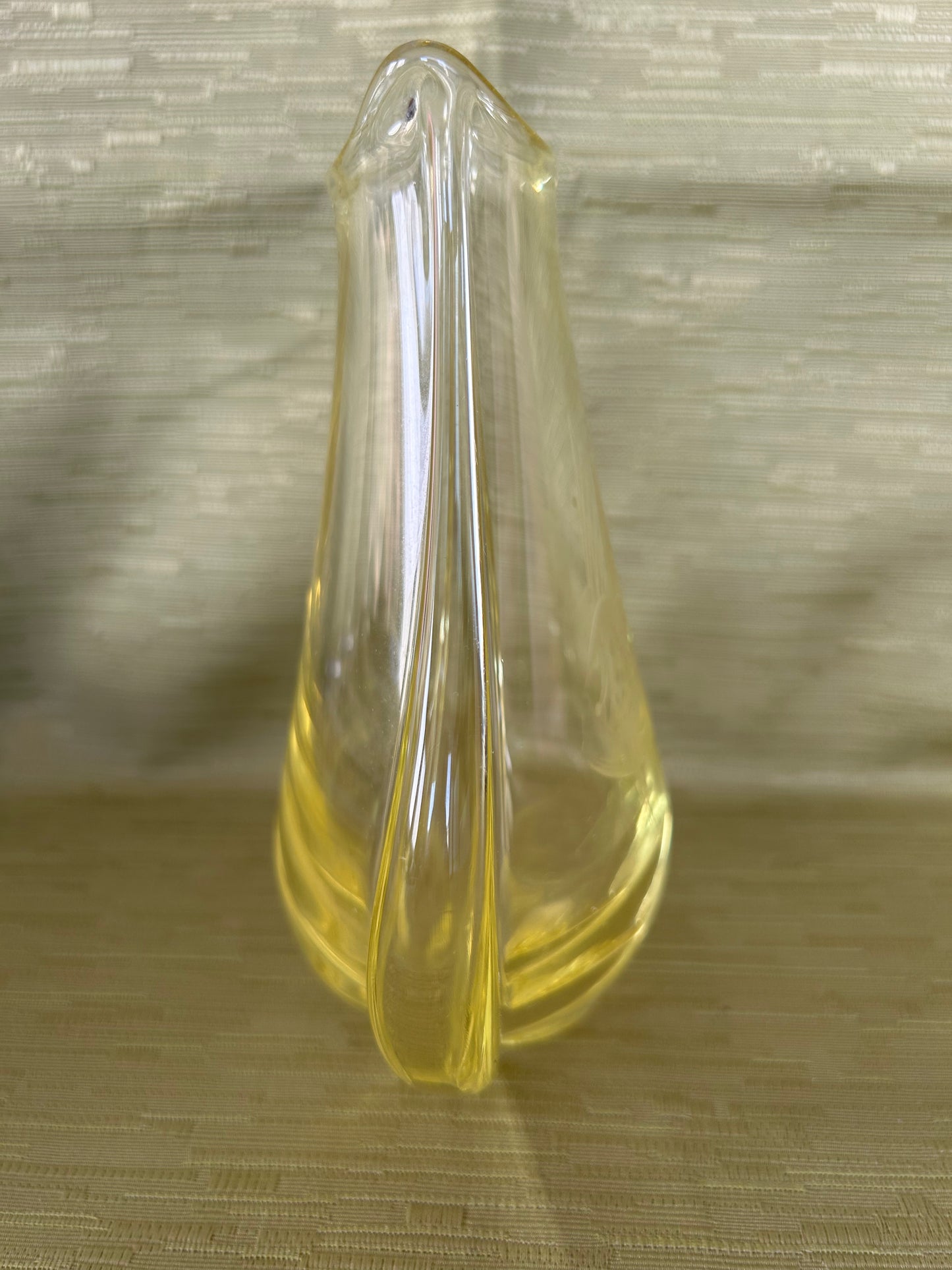 Czech 1960s Etched Glass Citrine Czech For Zelezny Brod Sklo