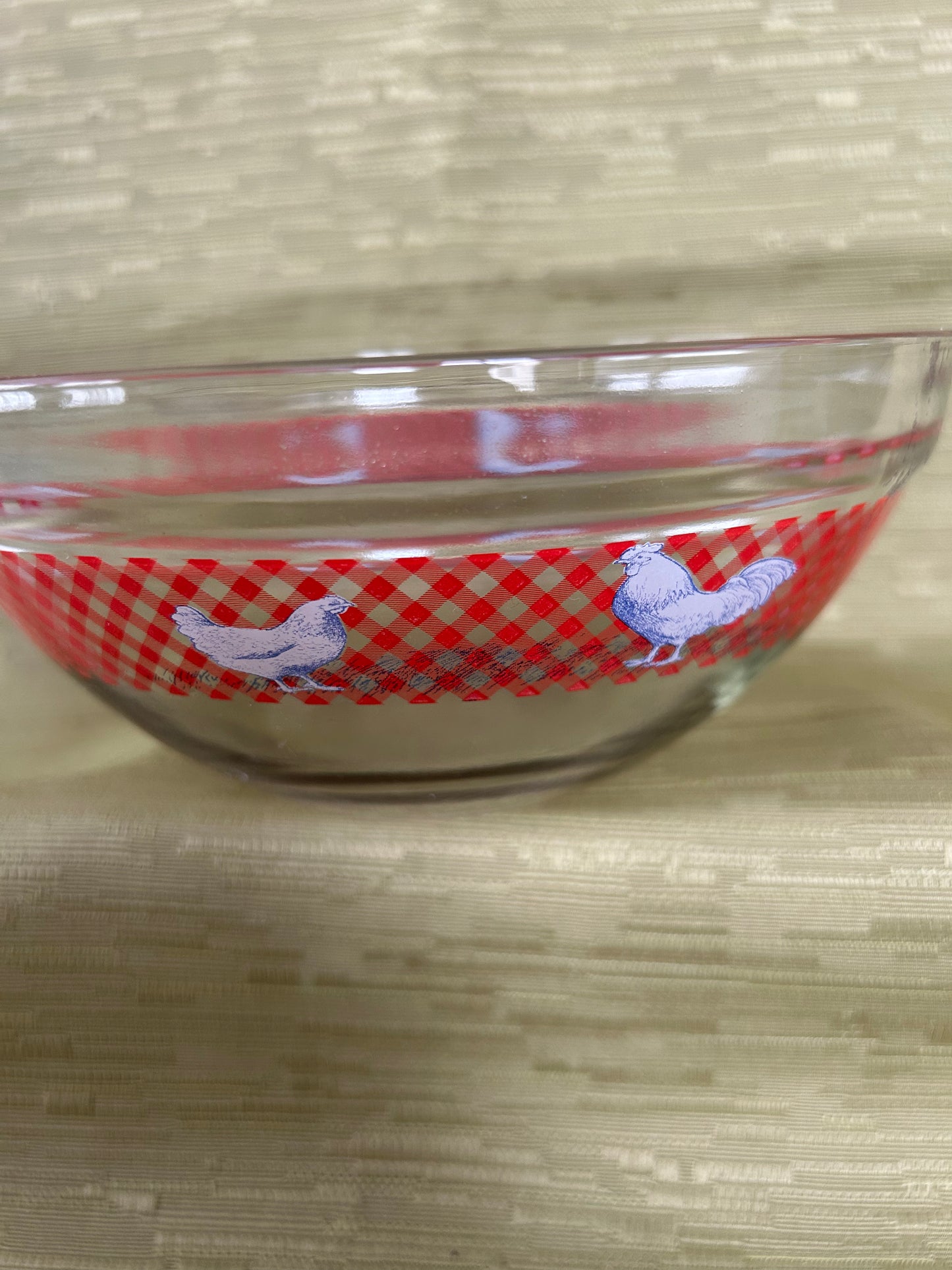 Vintage Set of 3 Pyrex Style Chicken Design Mixing Bowls