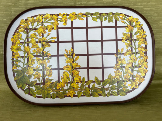 Vintage Large Clover Leaf Melamine Tray Retro 1970's